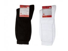 SOCKS, SIZE 13-15 DIAB. CREW BLACK & WHITE