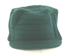 HAT, KNIT BEANIE F.GREEN W/SMALL VISOR