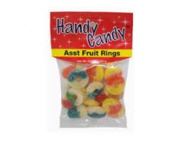 CANDY, ASST FRUIT RINGS 4oz. BAG HANDY CANDY
