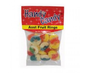 CANDY, ASST FRUIT RINGS 4oz. BAG HANDY CANDY