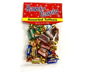 CANDY, ASSORTED TOFFEES 3.5oz. HANDY CANDY