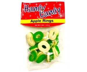 CANDY, APPLE RINGS 4oz. HANDY CANDY