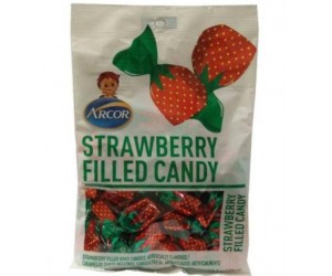 CANDY, STRAWBERRY FILLED 7oz. BAG ARCOR