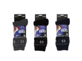 SOCKS, MEN'S THERMAL ASST. W/DESIGN