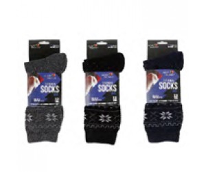 SOCKS, MEN'S THERMAL ASST. W/DESIGN