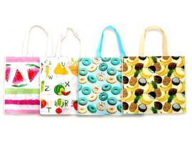 TOTE BAG, ASST. FRUITS AND DONUTS DESIGN