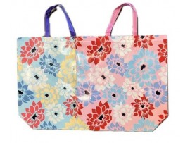 SHOPPING BAG FLOWER PRINT 20X18" 	