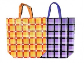 SHOPPING BAG PLAID PRINT 20X18"