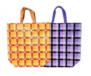 SHOPPING BAG PLAID PRINT 20X18"