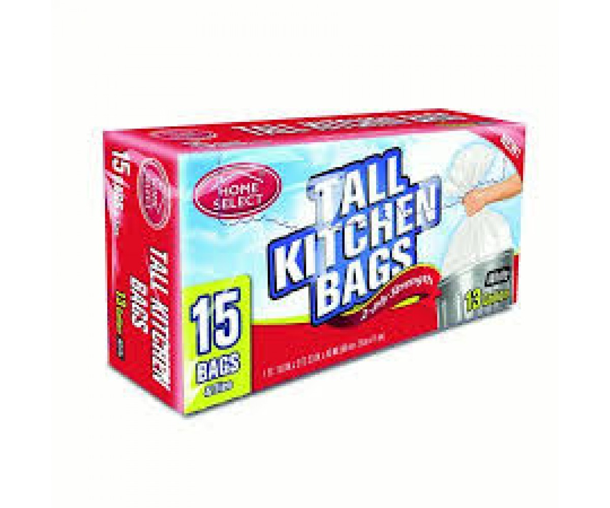Home Smart 13 Gal. Tall Kitchen White Trash Bag (15-Count) - Triple A  Building Center