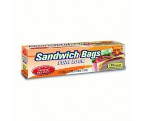 Sandwich Bags, 120ct Fold Lock