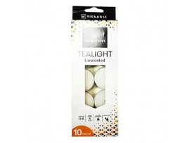 TEALIGHT CANDLE 10CT UNSCENTED WHITE