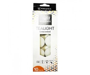 TEALIGHT CANDLE 10CT UNSCENTED WHITE