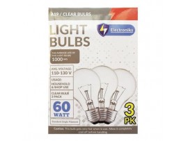 LIGHT BULBS, 3PK 60W CLEAR