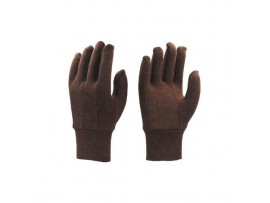 GLOVES, BROWN JERSEY