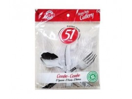 Cutlery, 51ct Clear Combo Asst