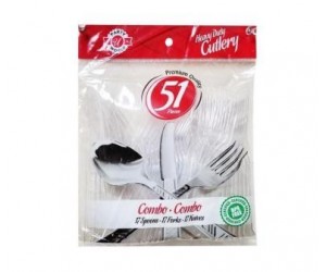 Cutlery, 51ct Clear Combo Asst