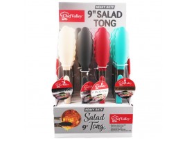 SALAD TONGS 9" ASST. COLORS DISPLAY