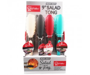 SALAD TONGS 9" ASST. COLORS DISPLAY