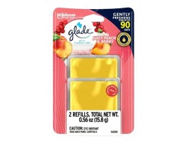 GLADE GEL AIR FRESHENER REFILL 2PK .56oz.JUICY PEACH&BERRY