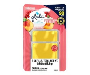 GLADE GEL AIR FRESHENER REFILL 2PK .56oz.JUICY PEACH&BERRY