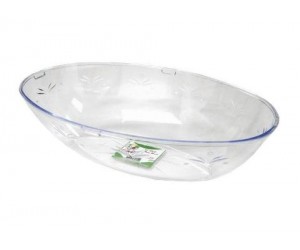 BOWL, 11" OVAL CLEAR PLASTIC