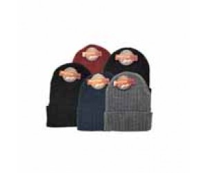 HATS, MEN'S RIBBED SOLID ASST. COLORS