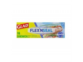 GLAD FLEX & SEAL SANDWICH ZIPPER BAG