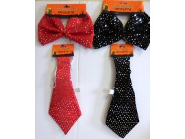 Tie & Bow Tie, Red & Black Asst