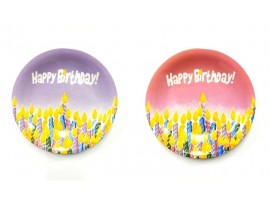 PLATE HAPPY BIRTHDAY W/CANDLE DESIGN 8"