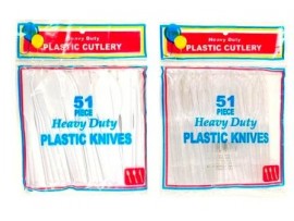 CUTLERY, 51PC KNIVES WHITE/CLEAR