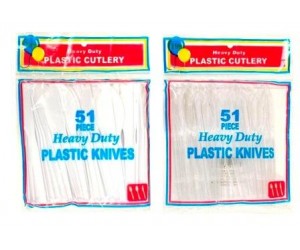 CUTLERY, 51PC KNIVES WHITE/CLEAR
