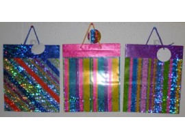 Gift Bags, Hologram Stripes 3 Asst