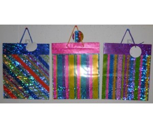 Gift Bags, Hologram Stripes 3 Asst