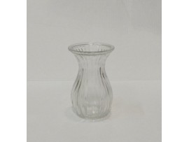 GLASS VASE, CLEAR 3.7" x 5.74"