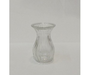 GLASS VASE, CLEAR 3.7" x 5.74"