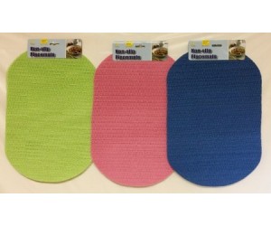 PLACEMATS, 4PC OVAL NON SLIP 3 COLORS