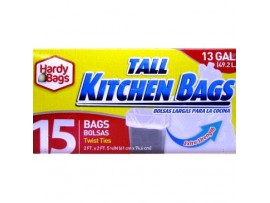 Trash Bag, 13Gallon 15ct White