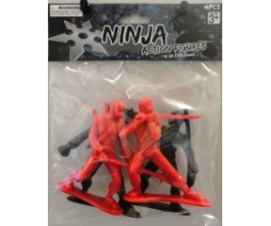 NINJA , 4PC 4" BLACK & RED