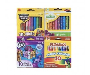 PLAYSKOOL 10CT JUMBO CRAYONS CLIP STRIP ASST STYLES