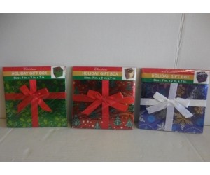 Gift Box W/Ribbon 7x7x7 Flat Asst