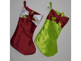 Christmas Stocking 18'' Burgundy/Green