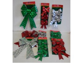 Xmas Holographic Bows 3 Sizes Asst
