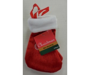 Mini Stocking 2 Pk. Velvet Design